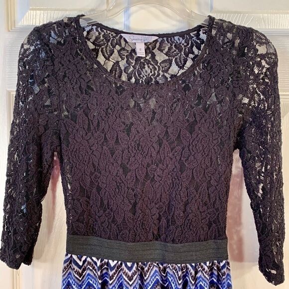 SPEECHLESS BLACK LONG SLEEVE LACE TOP DRESS SIZE S - Picture 3 of 4